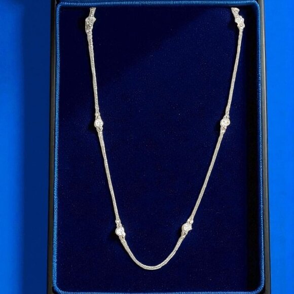 Vintage 1977 Avon Crystalique Silver Necklace - Picture 1 of 3